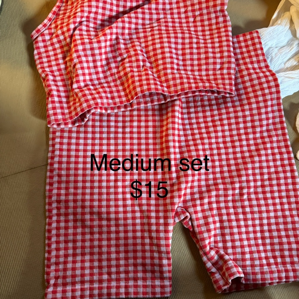 Chic Red Gingham Women's Pajama Set